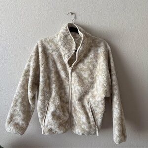 Target all in motion Sherpa cheetah print tan zip up hoodie XS fits like medium